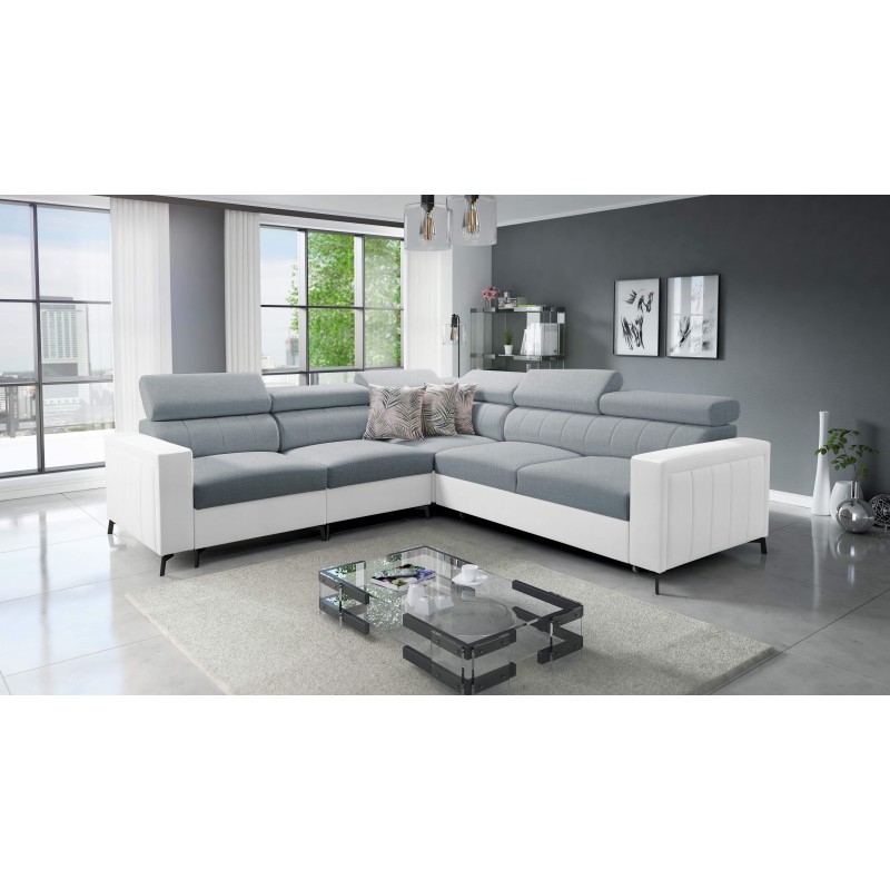 Ecksofa Arco IV mit Schlaffunktion, Stoffgeflecht, Sawana 72 + Kunstleder - Eleganz und Funktionalität Ecksofa Arco IV mit Schlaffunktion, Stoffgeflecht, Sawana 72 + Kunstleder - Eleganz und Funktionalität