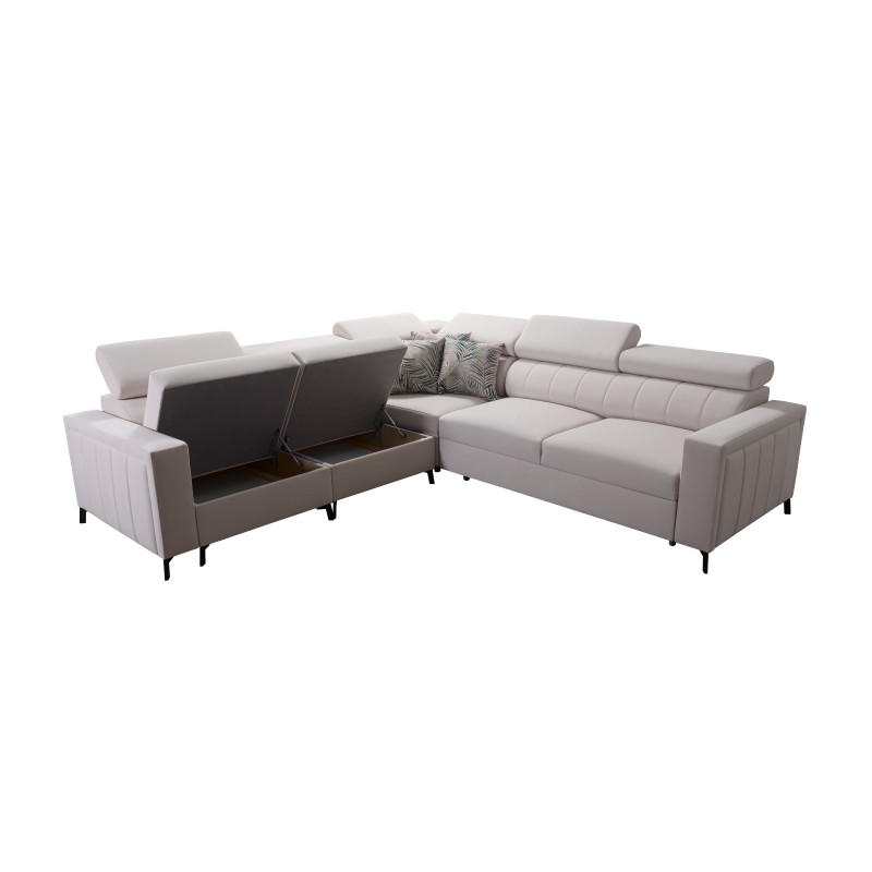 Ecksofa Arco IV mit Schlaffunktion, Stoffgeflecht, Sawana 72 + Kunstleder - Eleganz und Funktionalität Ecksofa Arco IV mit Schlaffunktion, Stoffgeflecht, Sawana 72 + Kunstleder - Eleganz und Funktionalität