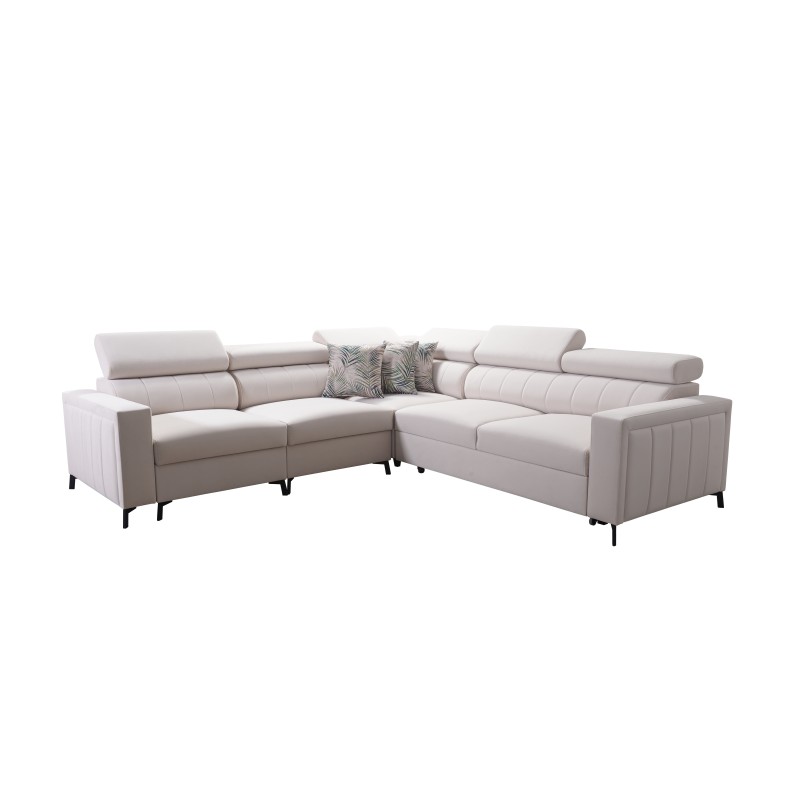 Ecksofa Arco IV mit Schlaffunktion, Stoff Plecionka, Sawana 26 + Kunstleder - Eleganz und Funktionalität Ecksofa Arco IV mit Schlaffunktion, Stoff Plecionka, Sawana 26 + Kunstleder - Eleganz und Funktionalität