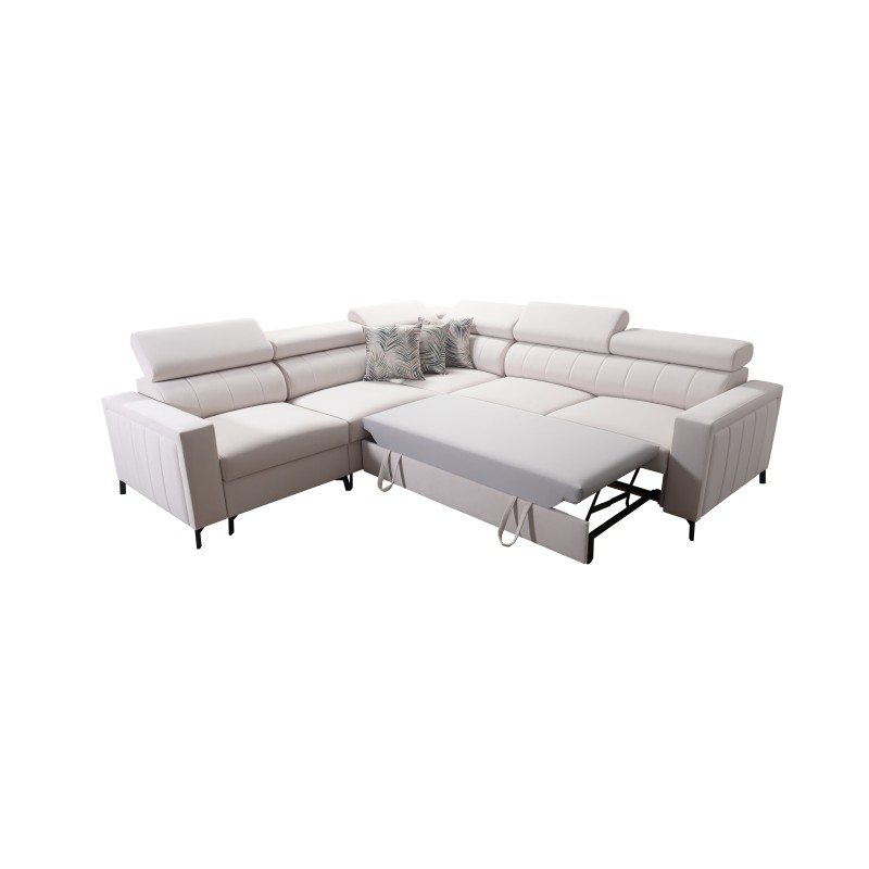 Ecksofa Arco IV mit Schlaffunktion, Stoff Plecionka, Sawana 26 + Kunstleder - Eleganz und Funktionalität Ecksofa Arco IV mit Schlaffunktion, Stoff Plecionka, Sawana 26 + Kunstleder - Eleganz und Funktionalität