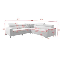 Arco IV Corner Sofa Bed with Sleeping Function, Fabric Weave, Sawana 25 + Eco-leather - Elegance and Functionality