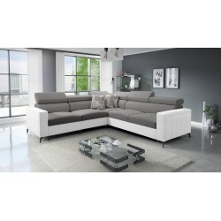 Ecksofa Arco IV mit Schlaffunktion, Samtstoff, Mono 246 + Kunstleder - Eleganz und Funktionalität