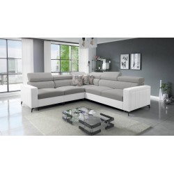 Ecksofa Arco IV mit Schlaffunktion, Stoff Velvet, Mono 244 + Kunstleder - Eleganz und Funktionalität