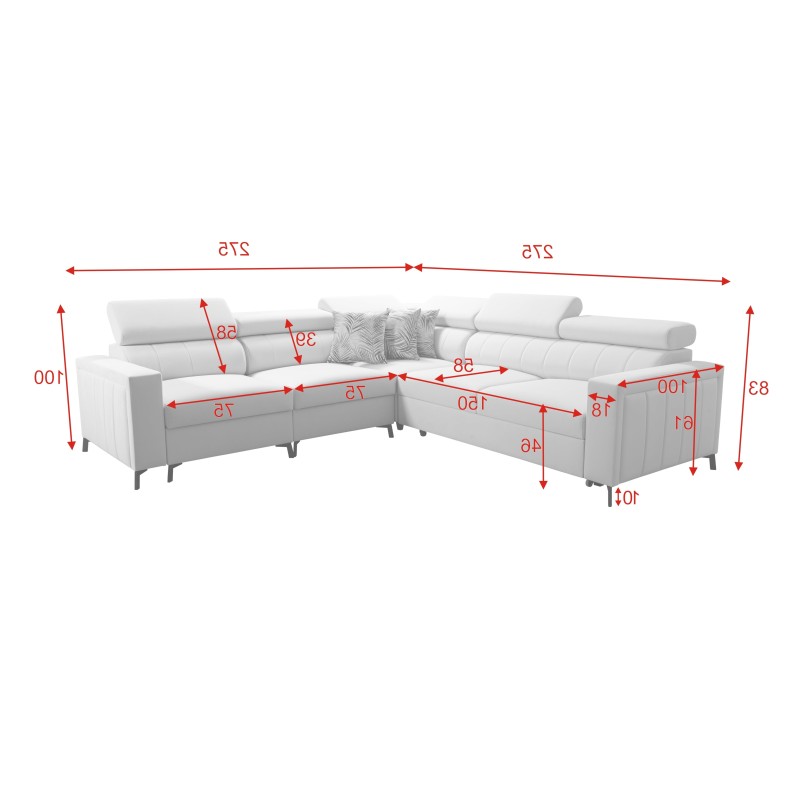 Ecksofa Arco IV mit Schlaffunktion, Stoff Velvet, Mono 244 - Eleganz und Funktionalität Ecksofa Arco IV mit Schlaffunktion, Stoff Velvet, Mono 244 - Eleganz und Funktionalität