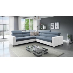 Ecksofa Arco IV mit Schlaffunktion, Stoff Velvet, Mono 239 + Kunstleder - Eleganz und Funktionalität