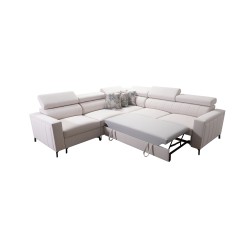 Ecksofa Arco IV mit Schlaffunktion, Samtstoff, Mono 238 + Kunstleder - Eleganz und Funktionalität Ecksofa Arco IV mit Schlaffunktion, Samtstoff, Mono 238 + Kunstleder - Eleganz und Funktionalität
