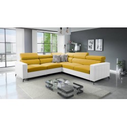 Ecksofa Arco IV mit Schlaffunktion, Stoff Velvet, Mono 236 + Kunstleder - Eleganz und Funktionalität