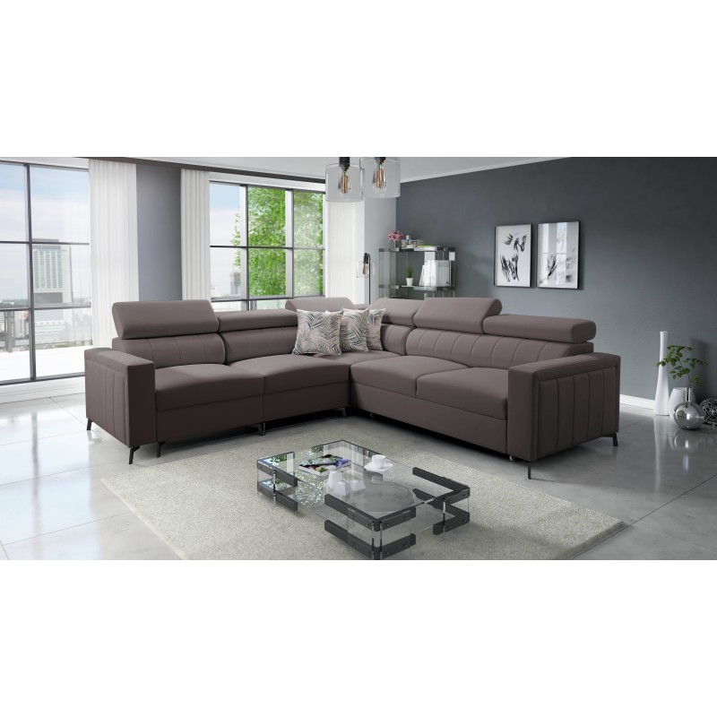 Narożnik Arco IV z funkcją spania, tkanina Velvet, Mono 234 - elegancja i funkcjonalność