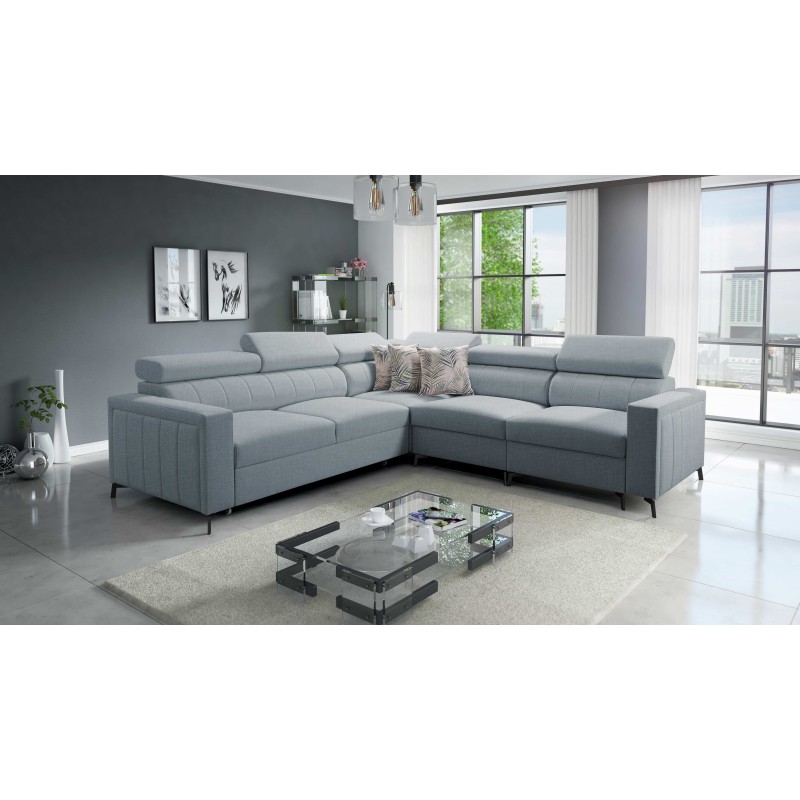 Arco IV corner sofa with sleeping function, Plecionka fabric, Sawana 72 - elegance and functionality