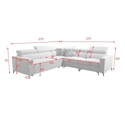 Arco IV Corner Sofa with Sleeping Function, Plecionka Fabric, Sawana 96 - Elegance and Functionality