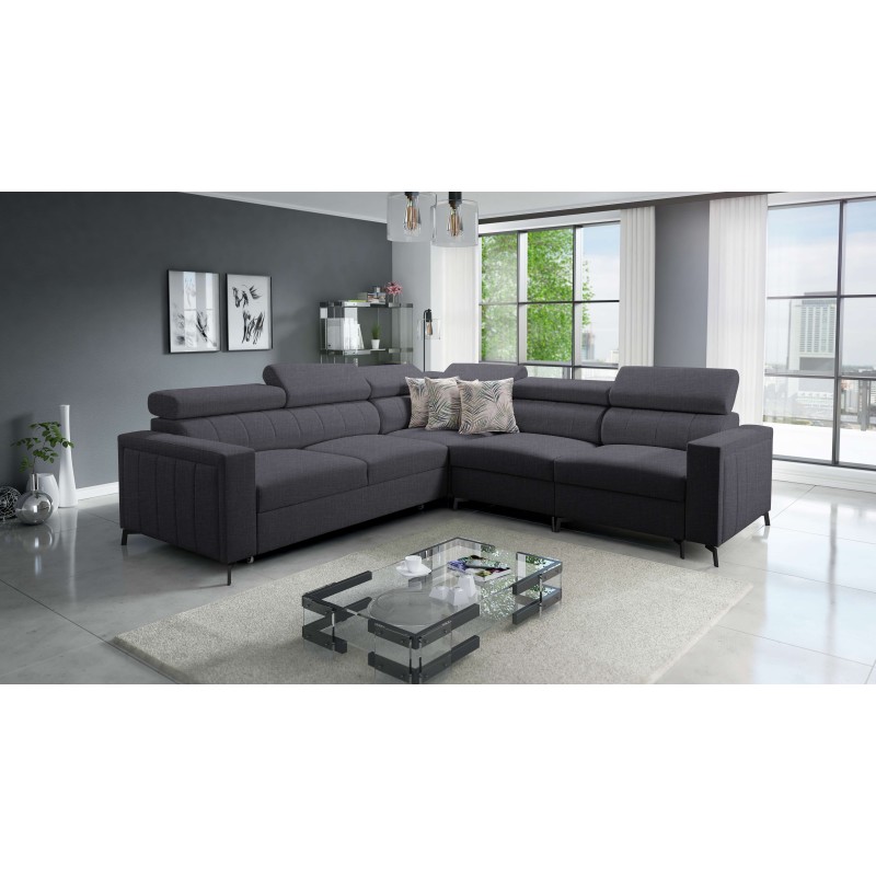 Arco IV Corner Sofa with Sleeping Function, Plecionka Fabric, Sawana 96 - Elegance and Functionality