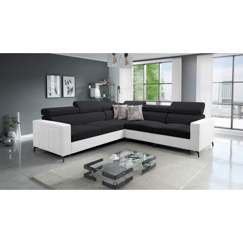 Esquina Arco IV con función de cama, tela de tejido, Sawana 14 + Eco-cuero - elegancia y funcionalidad Esquina Arco IV con función de cama, tela de tejido, Sawana 14 + Eco-cuero - elegancia y funcionalidad