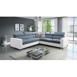Ecksofa Arco IV mit Schlaffunktion, Stoff Velvet, Mono 239 + Kunstleder - Eleganz und Funktionalität