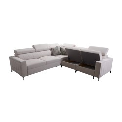 Ecksofa Arco IV mit Schlaffunktion, Samtstoff, Mono 238 + Kunstleder - Eleganz und Funktionalität Ecksofa Arco IV mit Schlaffunktion, Samtstoff, Mono 238 + Kunstleder - Eleganz und Funktionalität