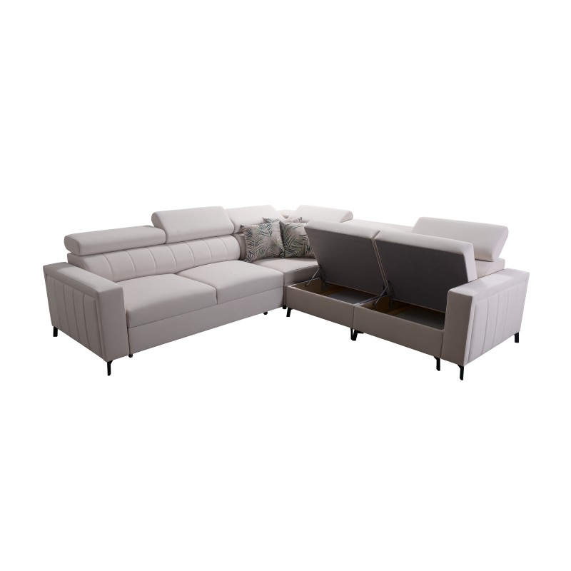 Narożnik Arco IV z funkcją spania, tkanina Velvet, Mono 238 + Ecoskóra - elegancja i funkcjonalność Narożnik Arco IV z funkcją spania, tkanina Velvet, Mono 238 + Ecoskóra - elegancja i funkcjonalność