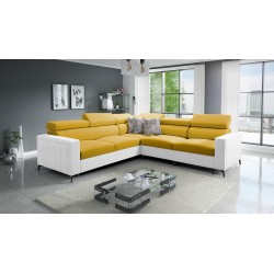 Ecksofa Arco IV mit Schlaffunktion, Stoff Velvet, Mono 236 + Kunstleder - Eleganz und Funktionalität