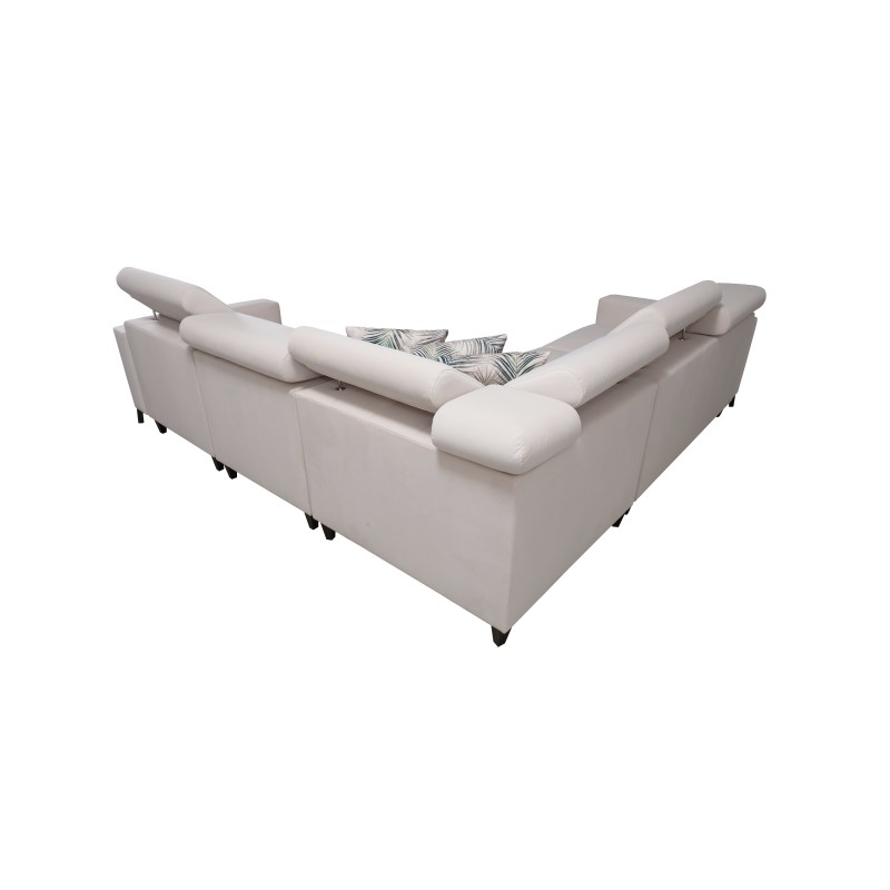 Ecksofa Arco IV mit Schlaffunktion, Stoff Velvet, Mono 236 + Kunstleder - Eleganz und Funktionalität Ecksofa Arco IV mit Schlaffunktion, Stoff Velvet, Mono 236 + Kunstleder - Eleganz und Funktionalität