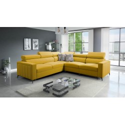 Ecksofa Arco IV mit Schlaffunktion, Stoff Velvet, Mono 236 - Eleganz und Funktionalität