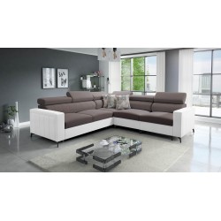 Esquina Arco IV con función de cama, tela Velvet, Mono 234 + Eco-cuero - elegancia y funcionalidad.