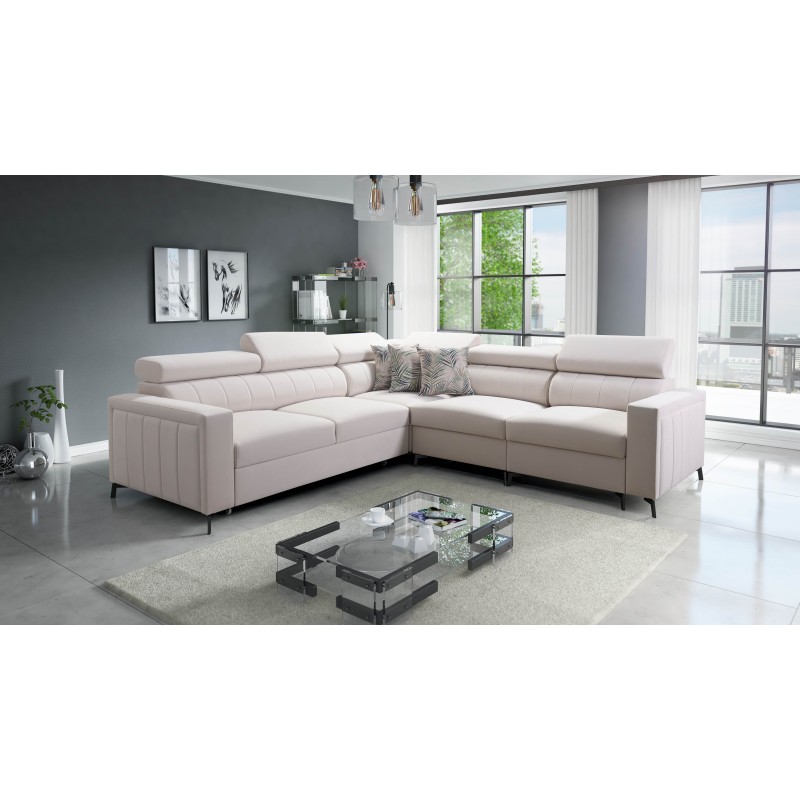 Esquina Arco IV con función de cama, tela Velvet, Mono 231 - elegancia y funcionalidad
