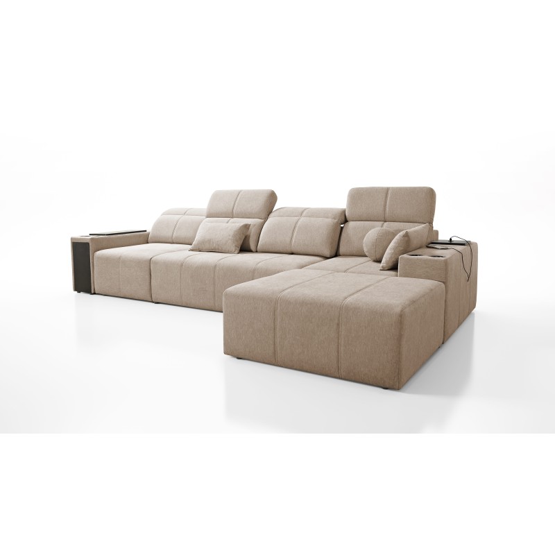 Elegancki Narożnik Milano XII z funkcją spania - Tkanina Plecionka, Verita 88 Elegancki Narożnik Milano XII z funkcją spania - Tkanina Plecionka, Verita 88