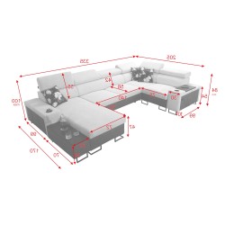 Narożnik w kształcie U Prestige IV mini z funkcją spania - doskonałe połączenie stylu i funkcjonalności Narożnik w kształcie U Prestige IV mini z funkcją spania - doskonałe połączenie stylu i funkcjonalności