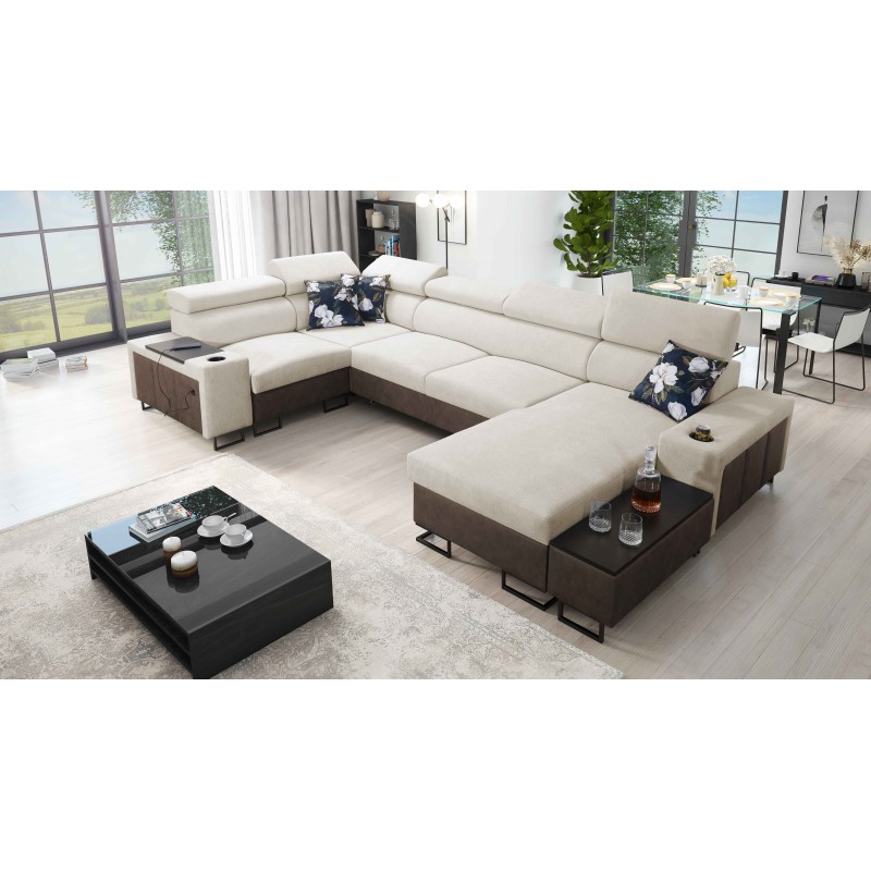 Esquinero en forma de U Prestige IV mini con función de cama: una combinación perfecta de estilo y funcionalidad. Esquinero en forma de U Prestige IV mini con función de cama: una combinación perfecta de estilo y funcionalidad.