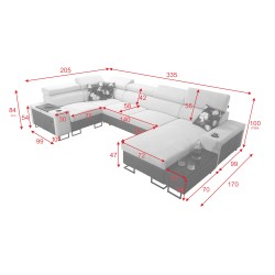 Narożnik w kształcie U Prestige IV mini z funkcją spania - doskonałe połączenie stylu i funkcjonalności Narożnik w kształcie U Prestige IV mini z funkcją spania - doskonałe połączenie stylu i funkcjonalności
