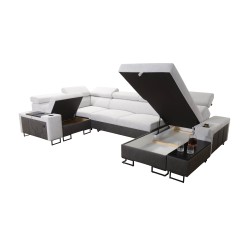 Narożnik w kształcie U Prestige IV mini z funkcją spania - doskonałe połączenie stylu i funkcjonalności Narożnik w kształcie U Prestige IV mini z funkcją spania - doskonałe połączenie stylu i funkcjonalności