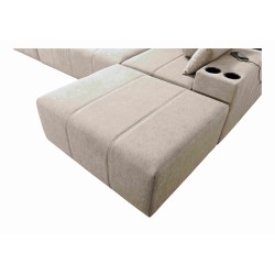 Elegant Milano XII Corner Sofa with Sleeping Function - Woven Fabric, Verita 75