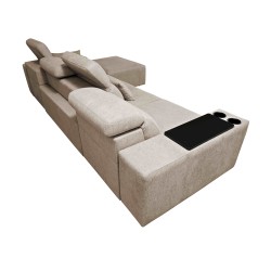 Elegant Milano XII Corner Sofa with Sleeping Function - Woven Fabric, Verita 75