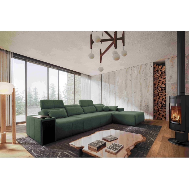 Elegancki Narożnik Milano XII z funkcją spania - Tkanina Plecionka, Verita 75 Elegancki Narożnik Milano XII z funkcją spania - Tkanina Plecionka, Verita 75