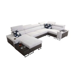 Narożnik w kształcie U Prestige IV maxi z funkcją spania i portem usb | Miękka w dotyku, Freya 210.11 + Tauro 8207 Narożnik w kształcie U Prestige IV maxi z funkcją spania i portem usb | Miękka w dotyku, Freya 210.11 + Tauro 8207