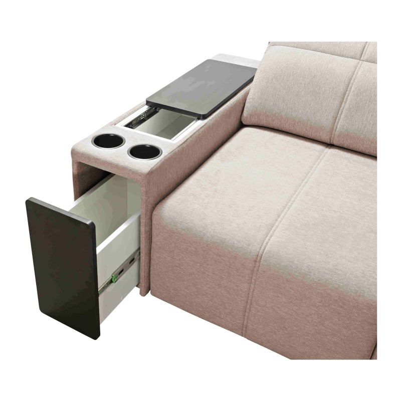 Elegant Corner Sofa Milano XII with Sleeping Function - Woven Fabric, Verita 54 Elegant Corner Sofa Milano XII with Sleeping Function - Woven Fabric, Verita 54