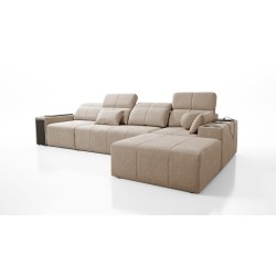 Elegante Ecksofa Milano XII mit Schlaffunktion - Gewebtes Gewebe, Verita 39