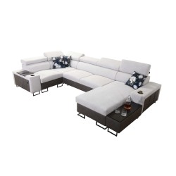 Narożnik w kształcie U Prestige IV maxi z funkcją spania i portem usb | Miękka w dotyku, Freya 210.11 + Tauro 8207 Narożnik w kształcie U Prestige IV maxi z funkcją spania i portem usb | Miękka w dotyku, Freya 210.11 + Tauro 8207