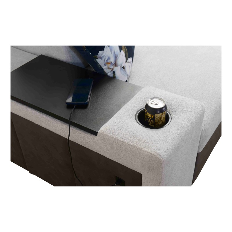 Narożnik w kształcie U Prestige IV maxi z funkcją spania i portem usb | Miękka w dotyku, Freya 210.23 + Tauro 8207 Narożnik w kształcie U Prestige IV maxi z funkcją spania i portem usb | Miękka w dotyku, Freya 210.23 + Tauro 8207