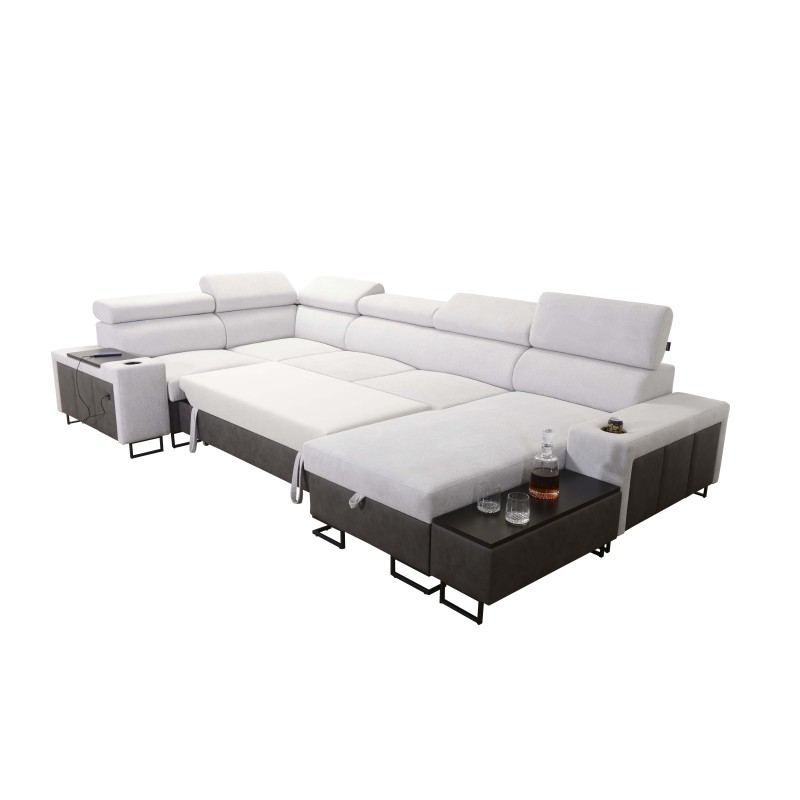 U-förmiges Ecksofa Prestige IV Maxi mit Schlaffunktion und USB-Anschluss | Weich im Griff, Freya 210.23 + Tauro 8207 U-förmiges Ecksofa Prestige IV Maxi mit Schlaffunktion und USB-Anschluss | Weich im Griff, Freya 210.23 + Tauro 8207