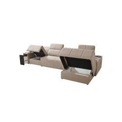 Elegantes Ecksofa Milano XII mit Schlaffunktion - Stoff Geflecht, Verita 09