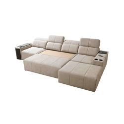 Elegantes Ecksofa Milano XII mit Schlaffunktion - Stoff Geflecht, Verita 09