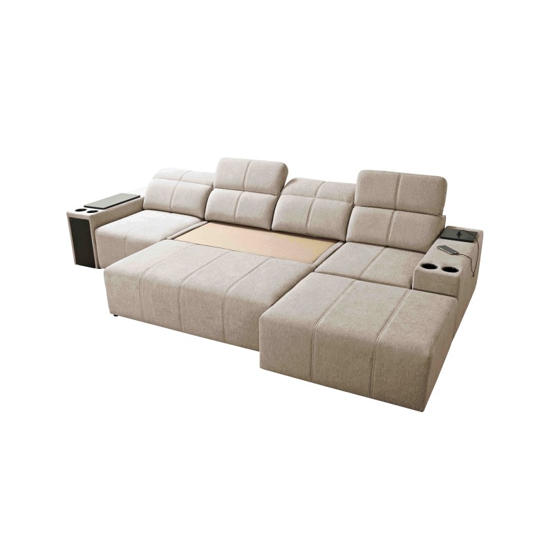 Elegantes Ecksofa Milano XII mit Schlaffunktion - Stoff Geflecht, Verita 09 Elegantes Ecksofa Milano XII mit Schlaffunktion - Stoff Geflecht, Verita 09