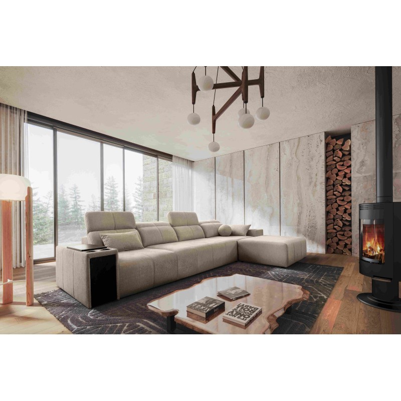 Elegancki Narożnik Milano XII z funkcją spania - Tkanina Plecionka, Verita 09 Elegancki Narożnik Milano XII z funkcją spania - Tkanina Plecionka, Verita 09