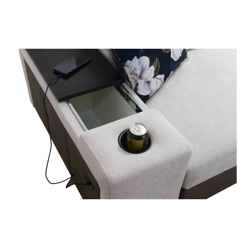 Narożnik w kształcie U Prestige VI z funkcją spania, Miękka w dotyku, Freya 210.18 + Tauro 8207, port USB - Luksus w Twoim salon Narożnik w kształcie U Prestige VI z funkcją spania, Miękka w dotyku, Freya 210.18 + Tauro 8207, port USB - Luksus w Twoim salon