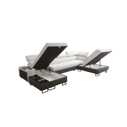 U-förmiges Ecksofa Prestige VI mit Schlaffunktion, Weich im Griff, Freya 210.18 + Tauro 8207, USB-Anschluss - Luxus in Ihrem Woh U-förmiges Ecksofa Prestige VI mit Schlaffunktion, Weich im Griff, Freya 210.18 + Tauro 8207, USB-Anschluss - Luxus in Ihrem Woh