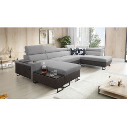 U-förmiges Sofa Prestige VI mit Schlaffunktion, Weich im Griff, Freya 210.20 + Tauro 8207, USB-Anschluss - Luxus in Ihrem Wohnzi