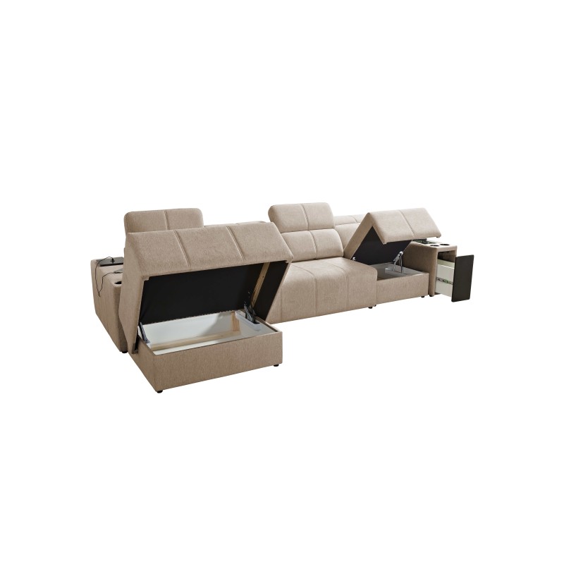 Elegantes Ecksofa Milano XII mit Schlaffunktion - Gewebter Stoff, Verita 80 Elegantes Ecksofa Milano XII mit Schlaffunktion - Gewebter Stoff, Verita 80