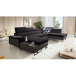 U-förmiges Sofa Prestige VI mit Schlaffunktion, Weich im Griff, Freya 210.25 + Tauro 8207, USB-Anschluss - Luxus in Ihrem Wohnzi