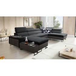 U-förmiges Ecksofa Prestige VI mit Schlaffunktion, Weich im Griff, Freya 210.24 + Tauro 8207, USB-Anschluss - Luxus in Ihrem Woh