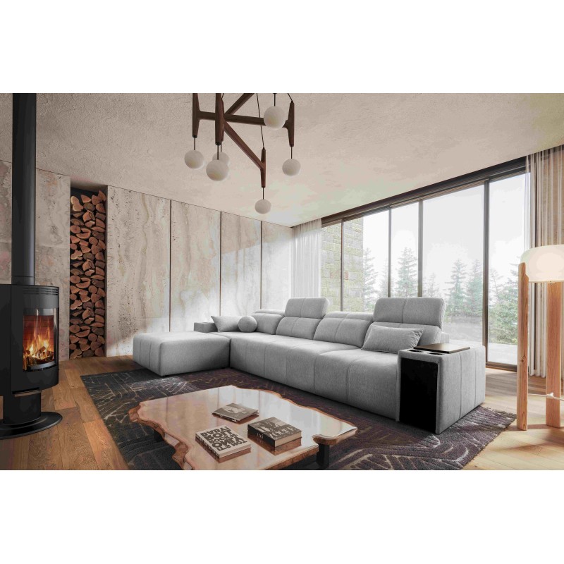 Elegantes Ecksofa Milano XII mit Schlaffunktion - Gewebter Stoff, Verita 80 Elegantes Ecksofa Milano XII mit Schlaffunktion - Gewebter Stoff, Verita 80