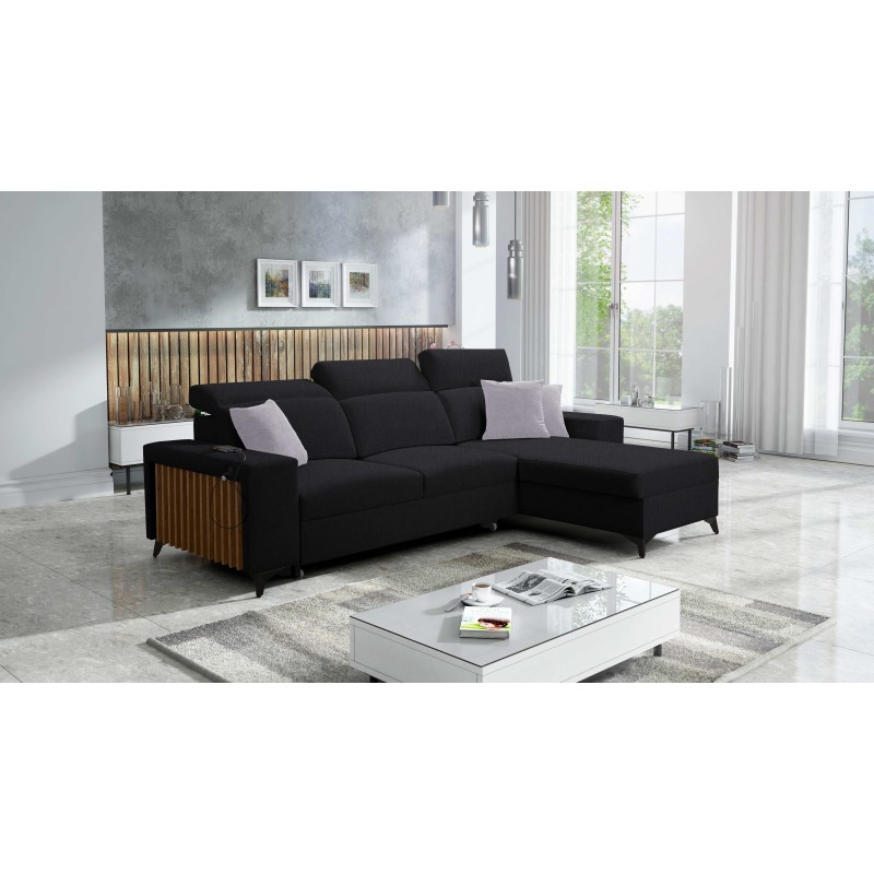 Alto I corner sofa with a sleeping function and adjustable headrests in Plecionka fabric, Sawana 14 | Your Ideal Furniture